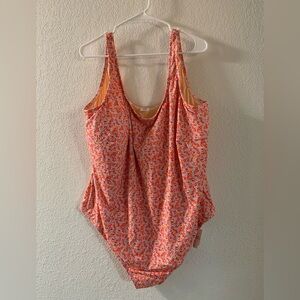 Amazon Essentials Coral, Pink & Lavender Floral One-Piece Swimsuit